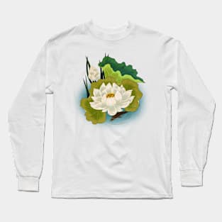 Minhwa: Lotus and Carp D Type (Korean traditional/folk art) Long Sleeve T-Shirt